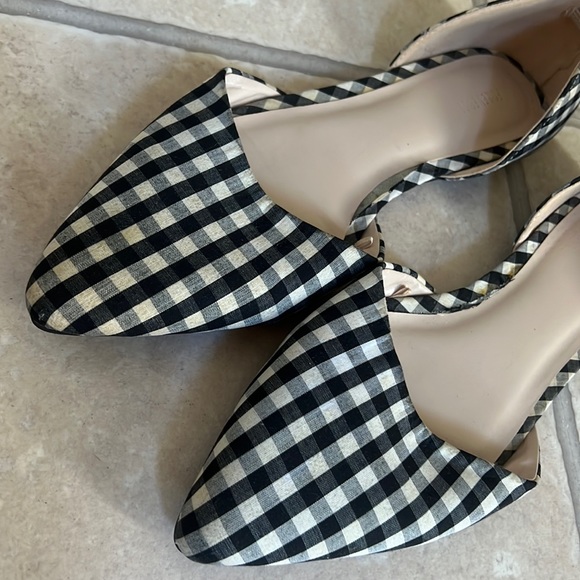 Shoes - Black and white plaid flats